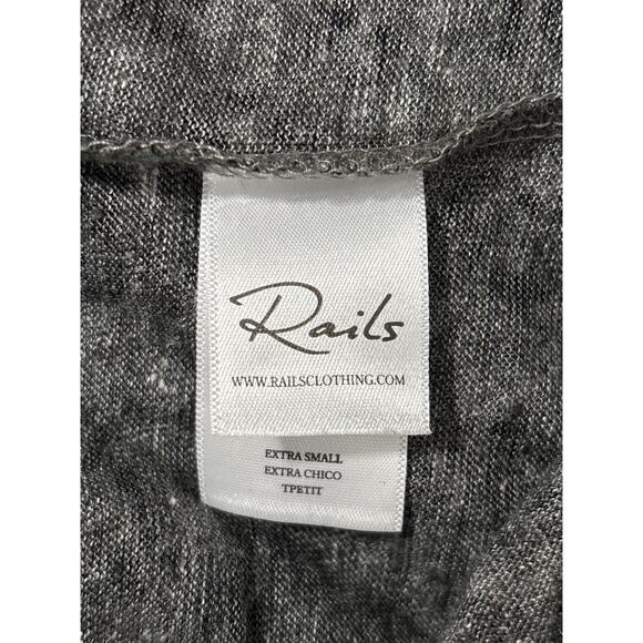 Rails Linen Blend Animal Print Top Sz XS Gray Black Long Sleeves Pullover Artsy - Picture 6 of 7